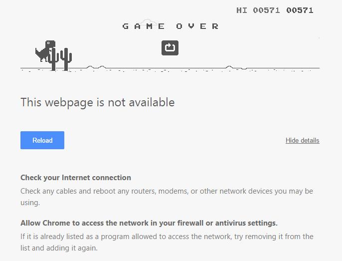 อินเตอร์เน็ตเล่นไม่ได้ไม่เป็นไร Google Chome มีเกมส์ให้เล่นระหว่างรอ