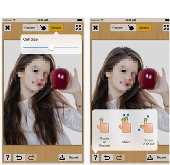 Touch Mosaic แอพพลิเคชันเบลอภาพ เซนเซอร์ภาพบนไอโฟน และอุปกรณ์ที่ใช้งานระบบ iOS