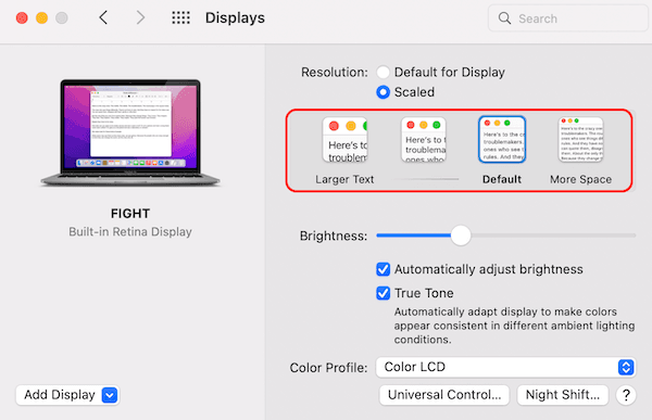 วิธีปรับขนาดจอ ขนาดตัวหนังสือ บน macbook (แบบง่าย มีรูปประกอบ)