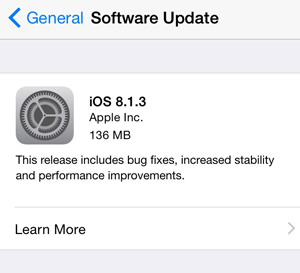 Apple ปล่อย iOS 8.1.3 สำหรับ iPhone,iPad และ iPod Touch ให้อัพเดทได้แล้ววันนี้